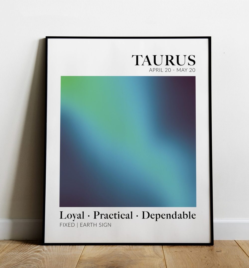 taurus zodiac poster